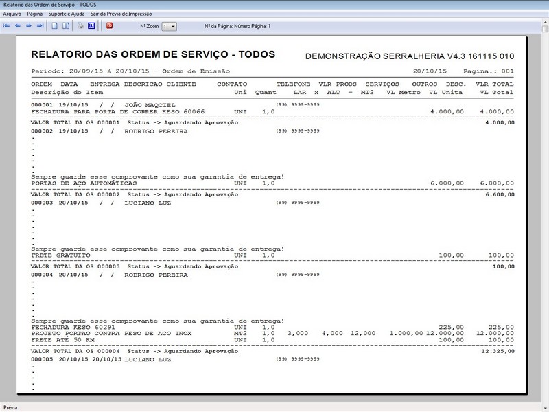 Imagem do Programa Serralheria, Agendamento e Financeiro 4.3 Plus