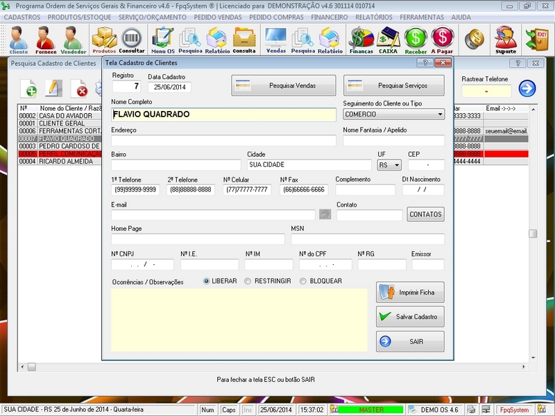 Programa Ordem de Servio Geral v4.6 - FpqSystem e Virtual Programas