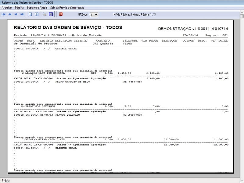 Programa Ordem de Servio Geral v4.6 - FpqSystem e Virtual Programas