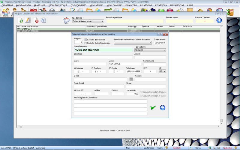 Programa OS Assist�ncia T�cnica 5.0 Plus