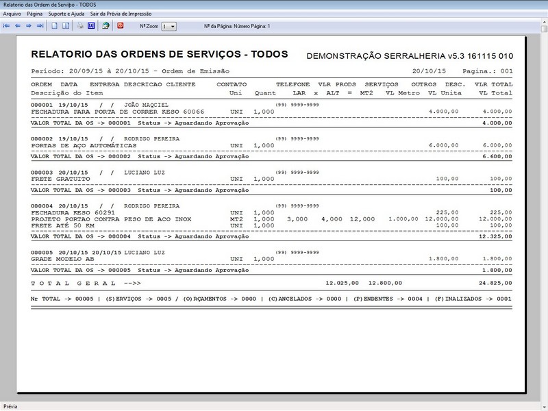 Imagem do Programa Serralheria, Agendamento e Financeiro 5.3 Plus