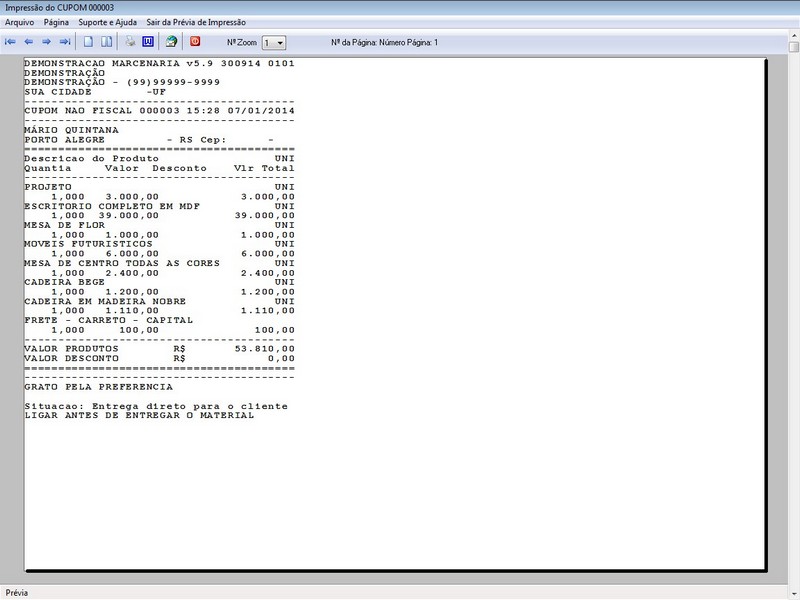 Imagens do Programa Marcenaria v5.9 Plus