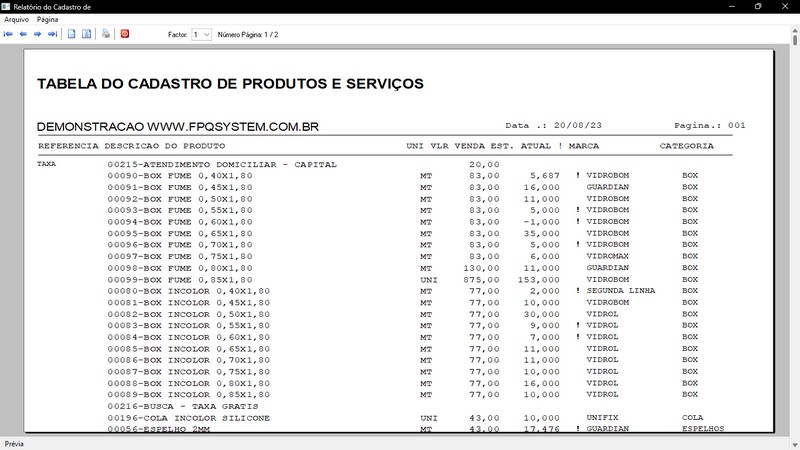 Imagens do Programa Vidraaria e Esquadria v6.7 Plus