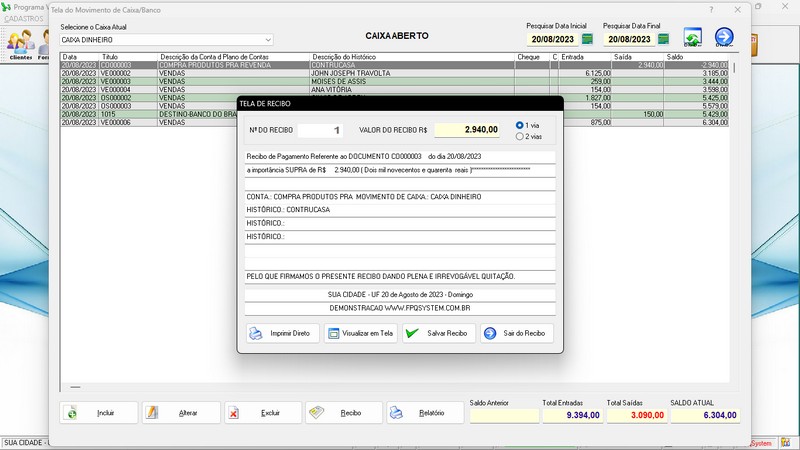 Imagens do Programa Vidraaria e Esquadria v6.7 Plus