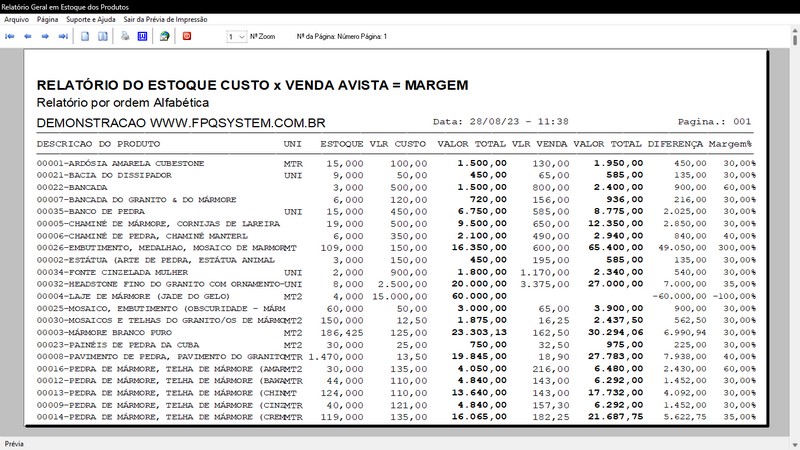 Imagens do Programa Marmoraria v6.8 Plus