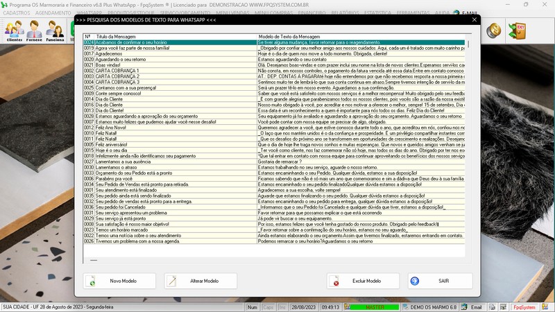 Imagens do Programa Marmoraria v6.8 Plus