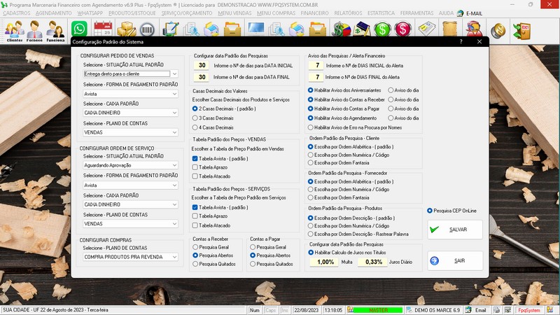 Imagens do Programa Marcenaria v6.9 Plus