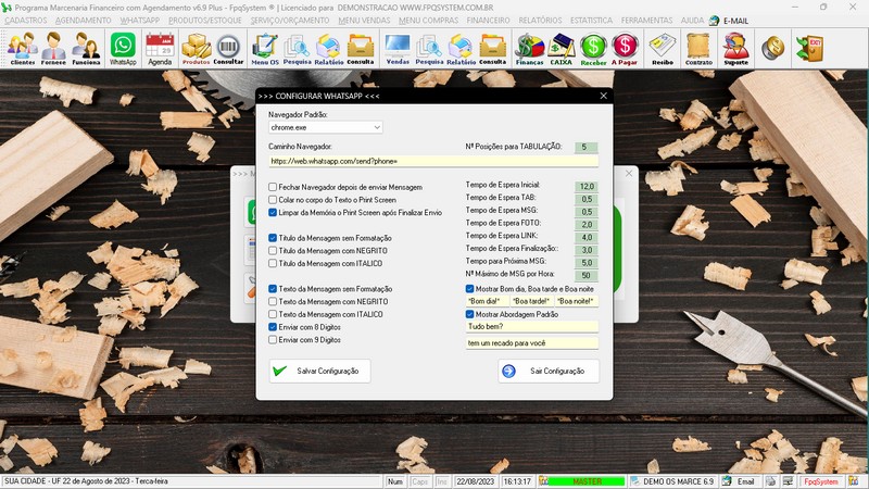 Imagens do Programa Marcenaria v6.9 Plus