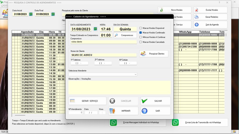 Imagem do Programa Serralheria, Agendamento e Financeiro 7.3 Plus