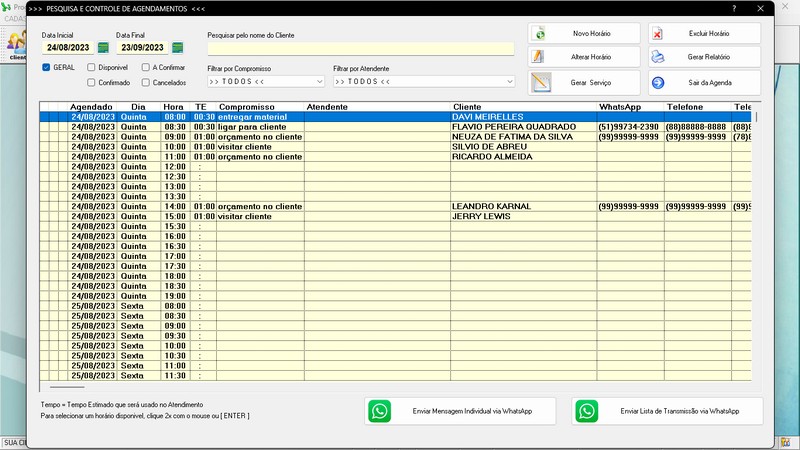 Imagens do Programa Vidraaria e Esquadria v7.7 Plus