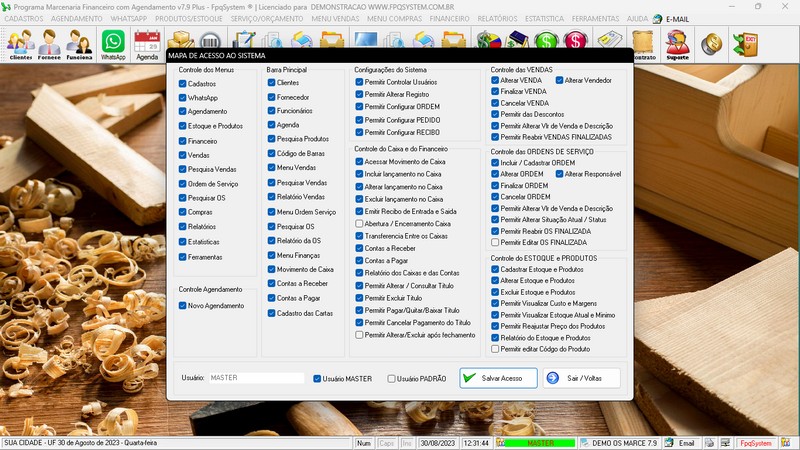 Imagens do Programa Marcenaria v7.9 Plus