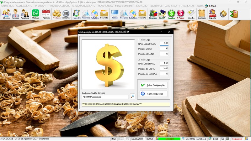 Imagens do Programa Marcenaria v7.9 Plus