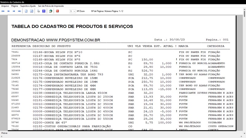 Imagens do Programa Marcenaria v7.9 Plus