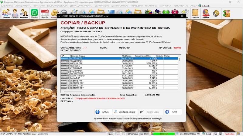 Imagens do Programa Marcenaria v7.9 Plus