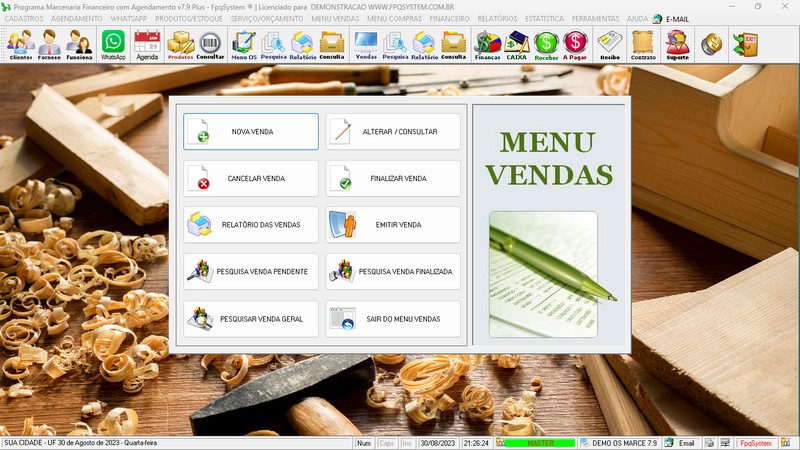 Imagens do Programa Marcenaria v7.9 Plus