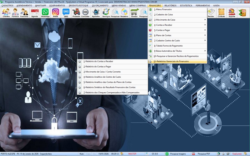 Gr�fico sobre servi�os realizados