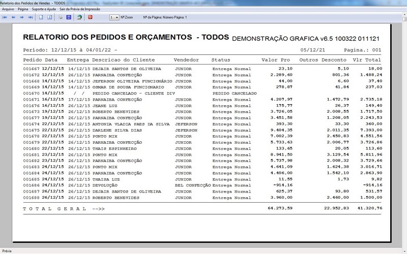 Imagens do Programa Grafica 6.5