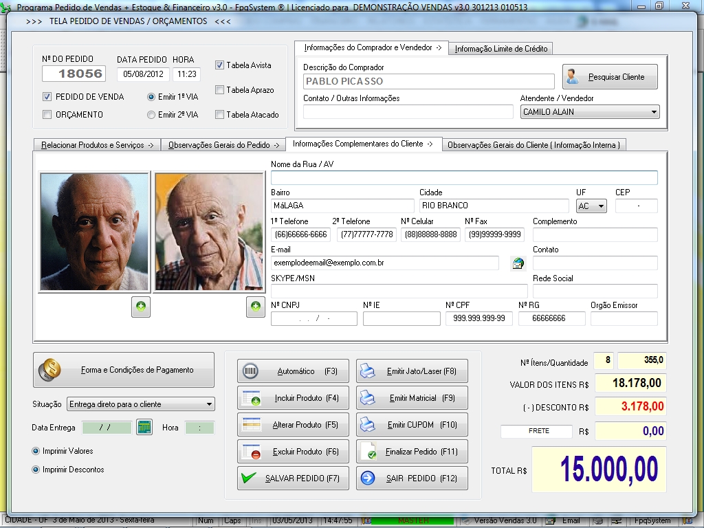 Programa Vendas 3.0 - Pedido