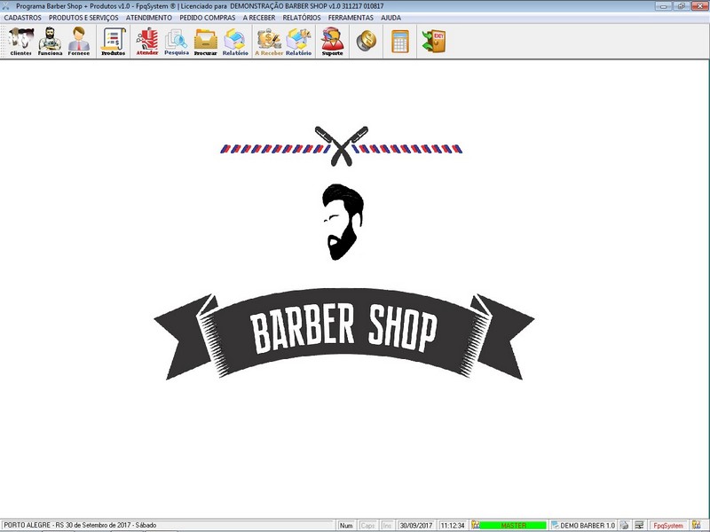 Tela do programa BarberShop v1.0