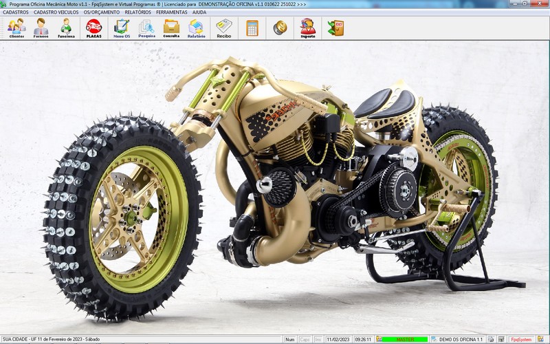 Tela do programa Oficina MOTO v1.1