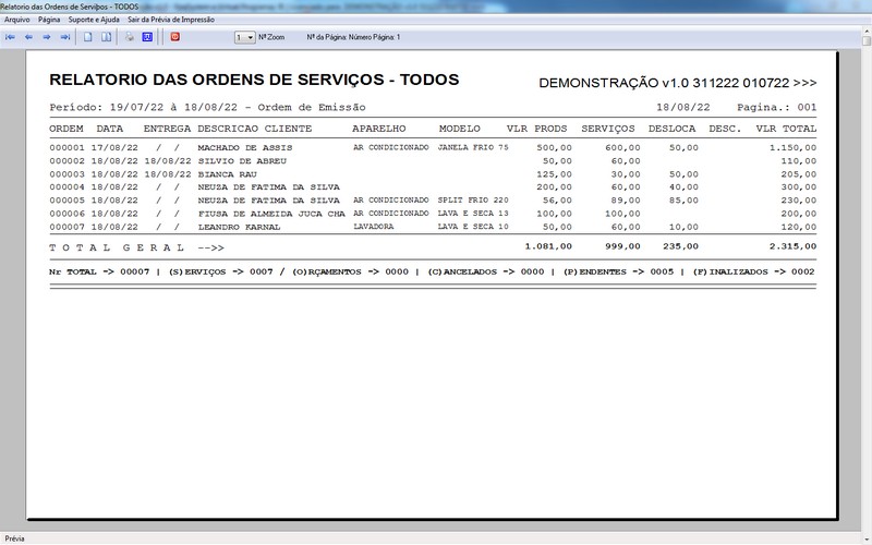 Programa OS Assistncia Tcnica para Refrigerao 1.0 Plus