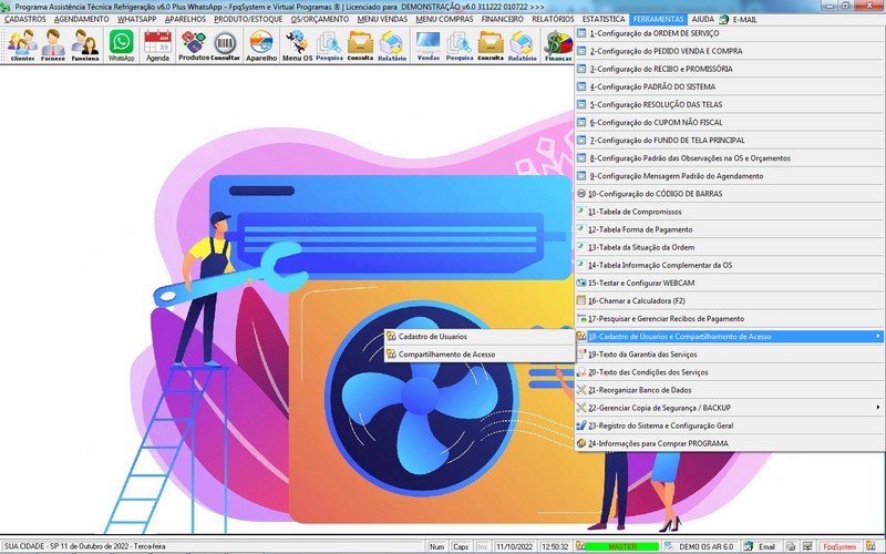 Programa OS Assistncia Tcnica para Refrigerao 6.0 Plus