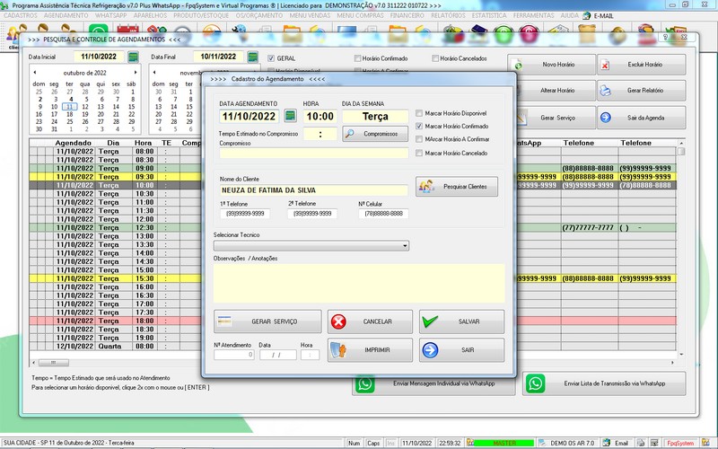 Programa OS Assistncia Tcnica para Refrigerao 7.0 Plus