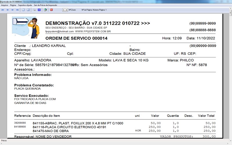 Programa OS Assistncia Tcnica para Refrigerao 7.0 Plus